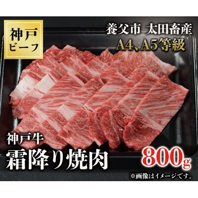 神戸牛　霜降り焼肉　800g【配送不可地域：離島】【1441938】