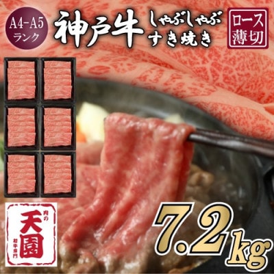 【毎月定期便】【ふるさと納税】神戸牛 霜降り 肩ロース しゃぶしゃぶすき焼き1200g×全6回【配送不可地域：離島】【4083900】