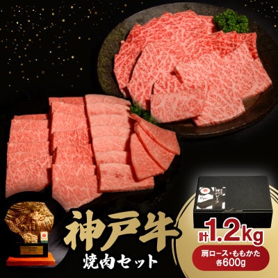 神戸牛焼肉セット(肩ロース・ももかた)各600g　合計1.2Kg【配送不可地域：離島】【1529487】