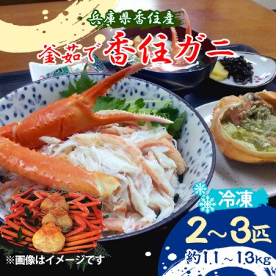 兵庫県香住産　釜茹で香住ガニ 2〜3匹入り(約1.1〜1.3kg)〈冷凍〉【9月中旬以降発送】【配送不可地域：離島】【1512435】