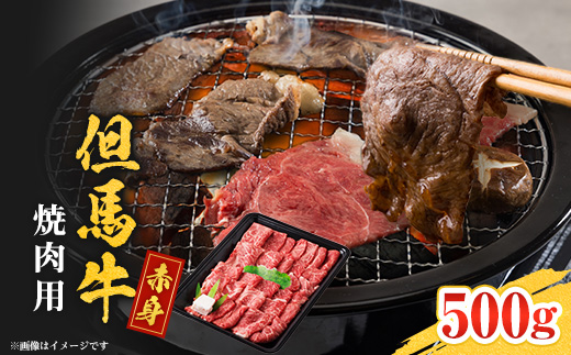 但馬牛　焼肉用(モモ・肩部位)500g【配送不可地域：離島】【1615682】