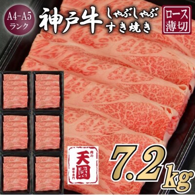 【毎月定期便】【ふるさと納税】神戸牛 霜降り 肩ロース しゃぶしゃぶすき焼き1200g×全6回【配送不可地域：離島】【4083900】