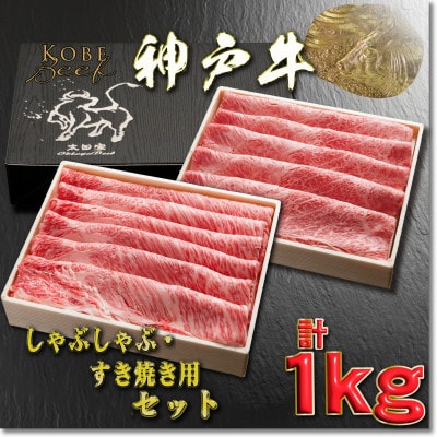 神戸牛 しゃぶしゃぶ・すき焼き用セット 計1Kg YBSS5 【2026年4月より順次発送】【配送不可地域：離島】【1681998】
