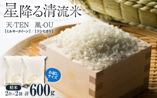 お試し!令和8年産9月より順次発送【premium】星降る清流米　天-TEN-・凰-OU-計600g【1699957】