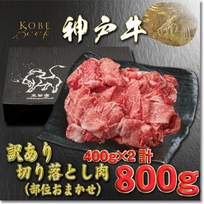 訳あり 神戸牛 切り落とし肉 400g×2 計800g YBS1-2 【2026年4月より順次発送】【配送不可地域：離島】【1681943】