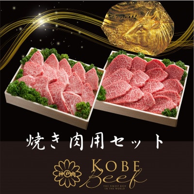 神戸ビーフ　焼肉セット　かたロース600gかたもも600g　合計　1200g　YBYS5【配送不可地域：離島】【1340614】