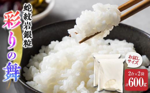 お試し!令和8年産〈先行受付〉9月より順次発送【蛇紋岩銀粒　彩りの舞】計600g(2合×2袋)【1699934】
