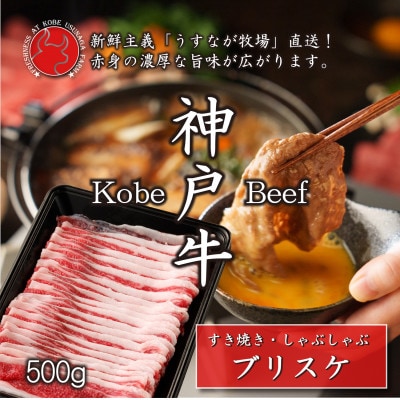 神戸牛ブリスケスライス500g【うすなが牧場】FU002【配送不可地域：離島】【1638841】