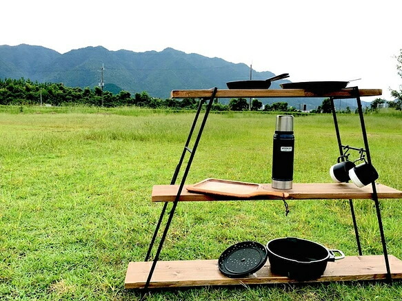 アイアンラダーレッグ Wスタンダード 板を挟むだけ 自立ラック バーベキュー BBQ キャンプ アウトドア レジャー 鉄脚 ラック らっく 多機能 便利グッズ 記念品 兵庫県 丹波市