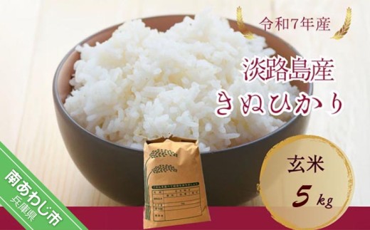 令和7年産新米　淡路島産キヌヒカリ　玄米5?