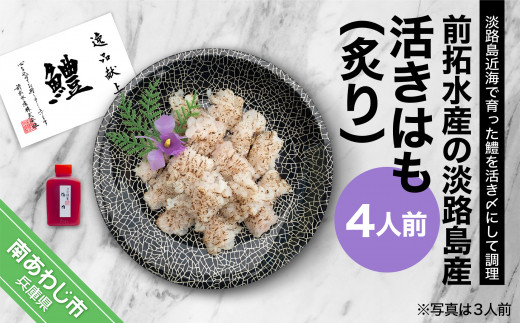 【冷蔵】前拓水産の淡路島産活きはも（炙り）4人前　◆配送6月3日〜8月30日