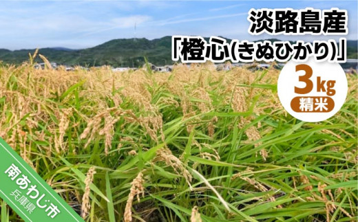 令和７年度産 新米 淡路島産「橙心(きぬひかり)」　精米3kg　◆配送9月末〜