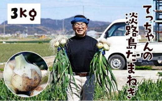 てっちゃんの淡路島たまねぎ３kg／メディアに引っ張りだこの農家さんが育てたあまーい「たまねぎ」！