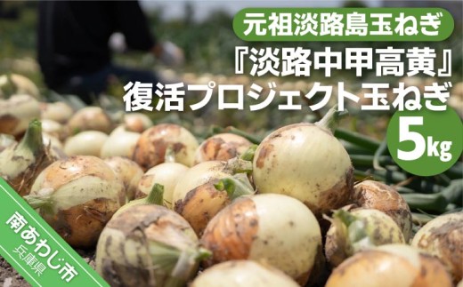 元祖淡路島玉ねぎ『淡路中甲高黄』復活プロジェクト　玉ねぎ5kg　◆配送６月〜