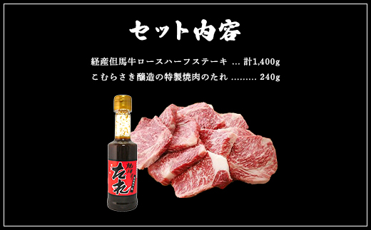 経産但馬牛ロースハーフステーキ1,400ｇ（12〜16枚） AS2K10
