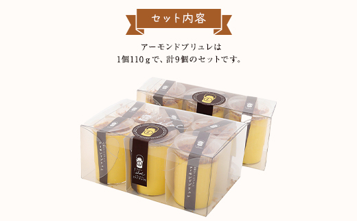 ジャージー牧場らいらっく　アーモンドブリュレ９個セット プリン ブリュレ アーモンドブリュレ 兵庫県 朝来市 AS2BB3