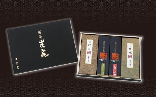 梅薫堂の消臭・清浄の香「備長炭麗」天然香料のお線香4種の香り詰合せ　　[線香 お供え お香 人気 インセンス アロマ 墓参り 仏具 線香]