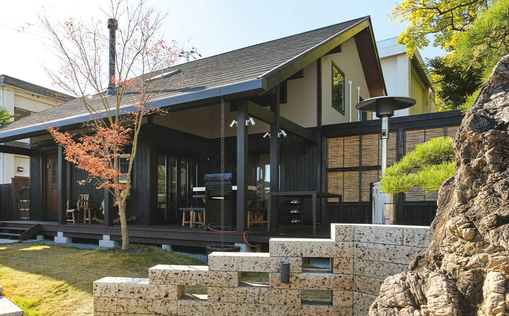 岩屋温泉 絵島別庭 海と森　1日1組限定 温泉付き貸切貸別荘 1泊2食付き 　淡路島 宿泊券 温泉