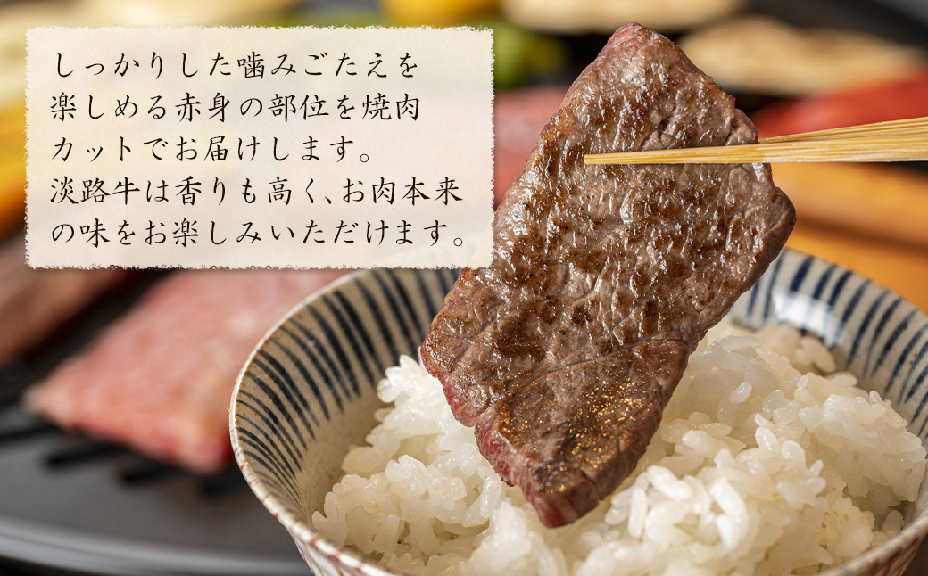 淡路牛 赤身肉の焼肉500g（250g×2PC）　　　  [赤身 焼肉 国産 焼肉用 牛肉 焼肉セット 赤身肉 おすすめ 焼肉]