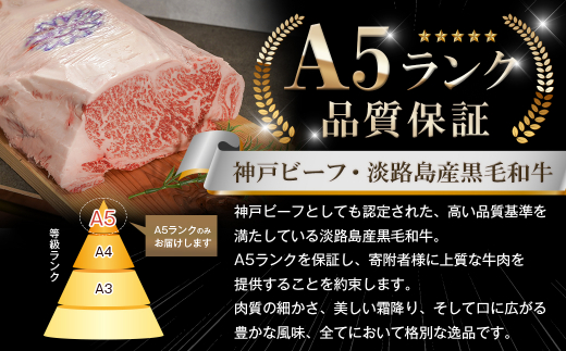 【A5ランク限定】淡路島産黒毛和牛 ロースブロック 5kg　[神戸ビーフ]