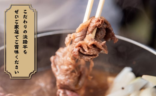 【定期便3ヶ月】淡路牛 贅沢切り落とし 1kg (250g×4PC)　[小分け 冷凍]