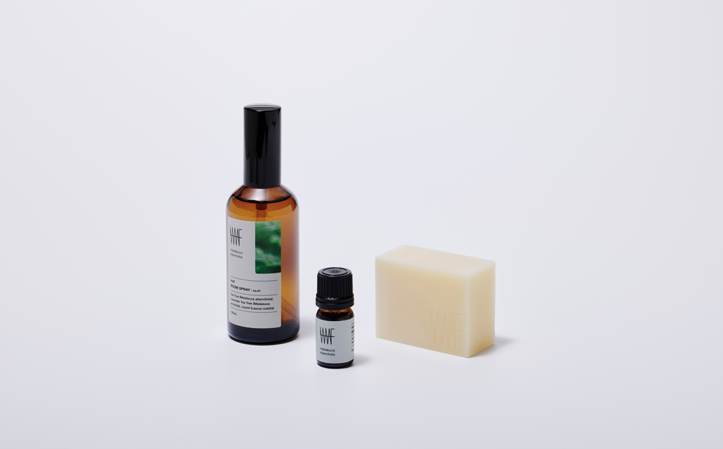 BOX SET (maf essential oil tea tree + maf cold process soap MA + maf room spray No.01)