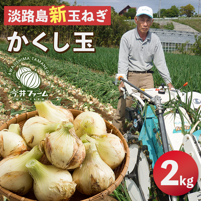 【新玉ねぎ】今井ファームの淡路島たまねぎ「かくし玉」 2kg【発送時期2026年4月下旬～5月頃】
