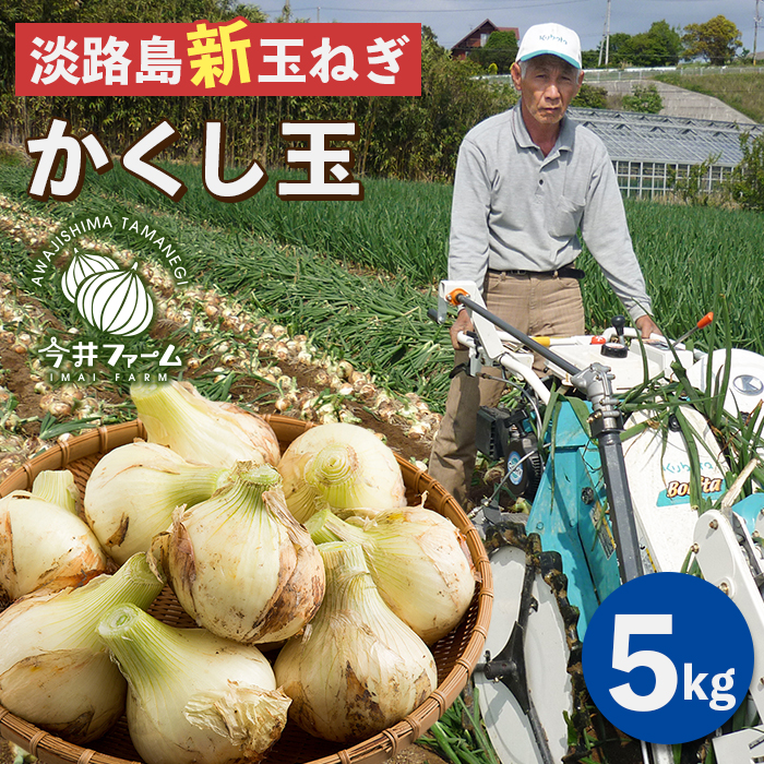 【新玉ねぎ】今井ファームの淡路島たまねぎ「かくし玉」 5kg【発送時期2026年4月下旬～5月頃】