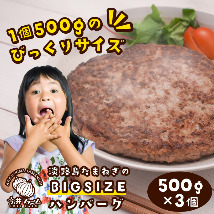 淡路島たまねぎのBIG SIZEハンバーグ 500g×3個