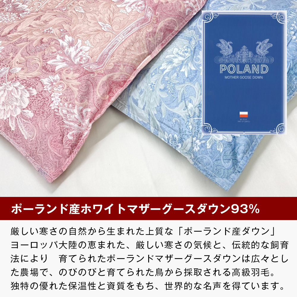 ポーランドマザーグース93％ 80超長綿 合掛羽毛 700g SL 80マザー07B　布団