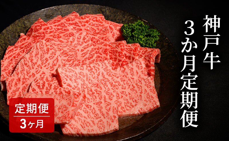 3か月定期便  [肉 牛肉 神戸牛 最高級肉 神戸ビーフ 神戸肉 但馬牛 もも 肩ロース らんぷ 焼肉 すき焼き ステーキ 食べ比べ お取り寄せ 加東市 兵庫県]