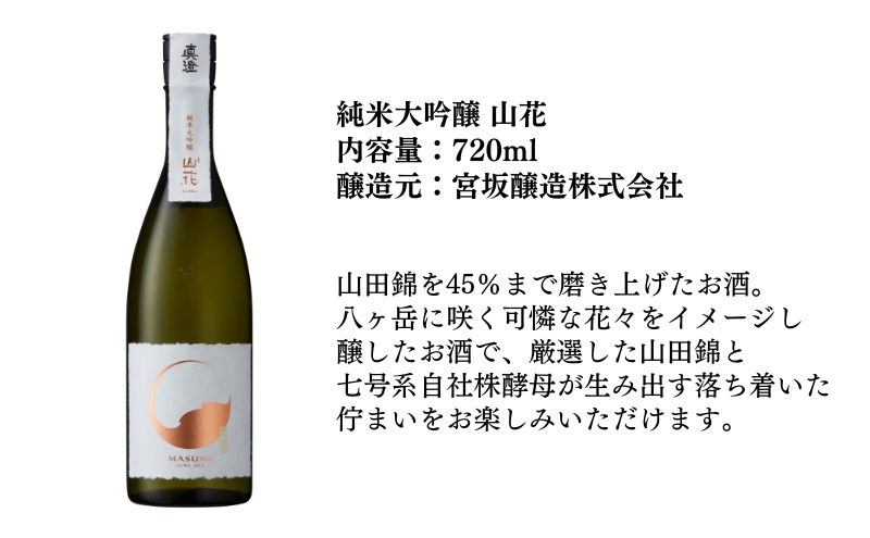 【限定セット】 純米吟醸 真澄・純米大吟醸 山花 飲み比べセット 各720ml [加東市特A地区山田錦100%  宮坂醸造 日本酒 酒 お酒 四合瓶 贈答用 ギフト 兵庫県 兵庫 加東市]