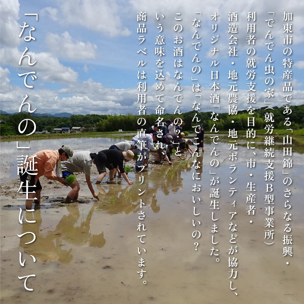 剣菱 純米酒 なんでんの 720ml [ 加東市特A地区 東条産山田錦 剣菱酒造 日本酒 酒 お酒 四合瓶 贈答品 ギフト 兵庫県 兵庫 加東市 障がい者支援 思いやり型返礼品 ]