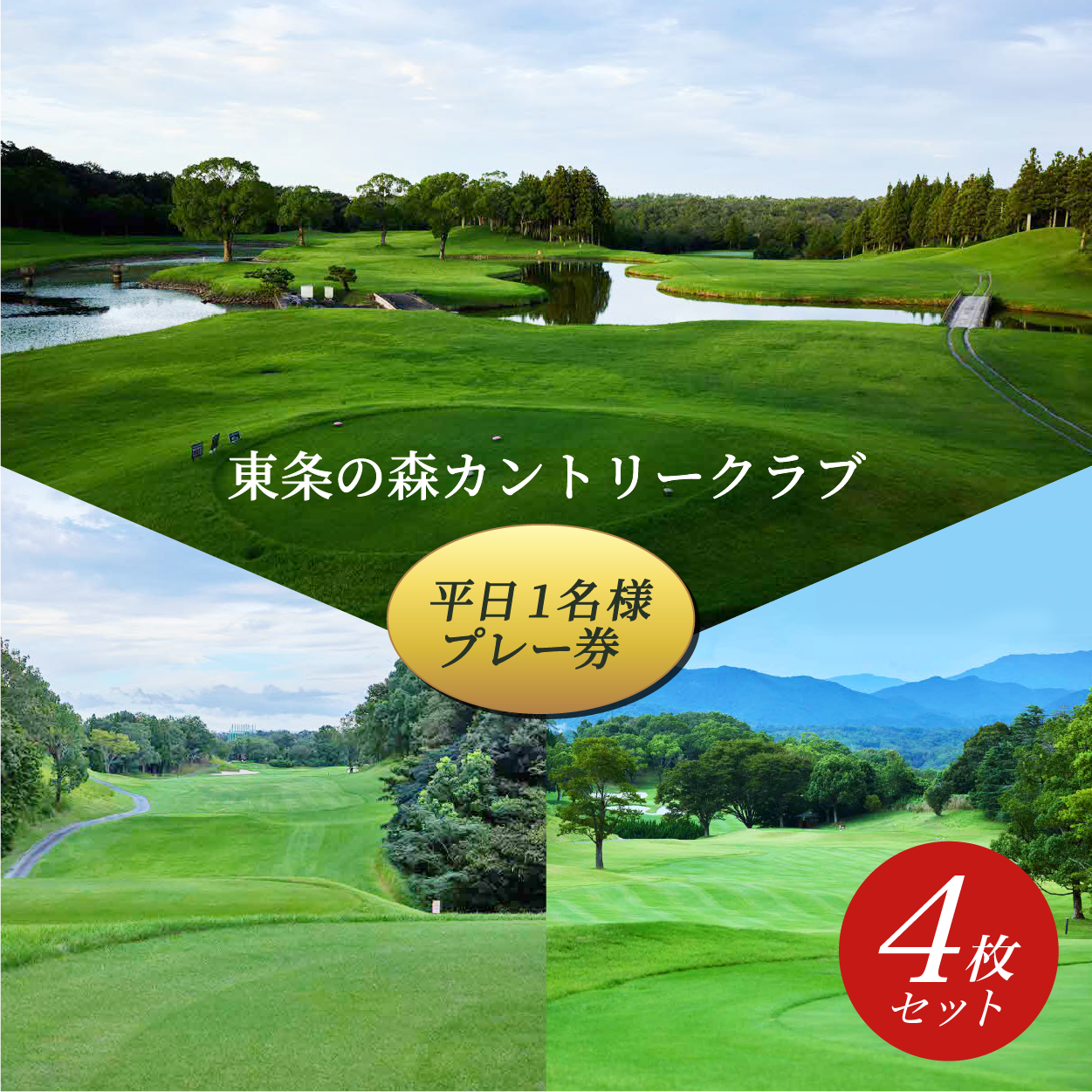 東条の森カントリークラブ 平日 1名様 プレー券 (4枚セット) 東条の森CC [ ゴルフ 加東市 兵庫県 関西 ゴルフ場 ] ゴルフ場利用権 