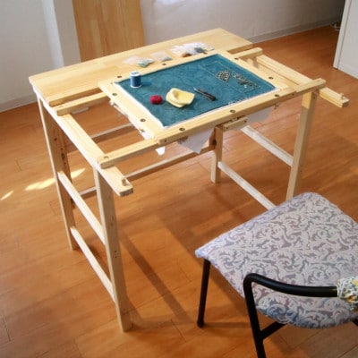 エディ工房　刺繍ワークデスク(D65)奥行65cm　折りたたみ式　刺繍枠は付属していません　受注製作【1700138】