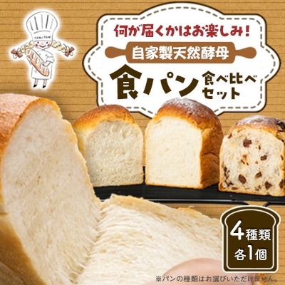 自家製天然酵母それぞれの味わいを楽しめる食パン食べ比べセットです。自家製天然酵母食パン食べ比べset【配送不可地域：離島】【1506287】