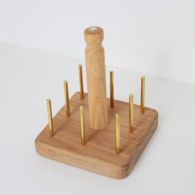 エディ工房　糸巻きスタンド(オーク・真鍮製8本立)　針休めマグネット付き【配送不可地域：沖縄県】【1700140】