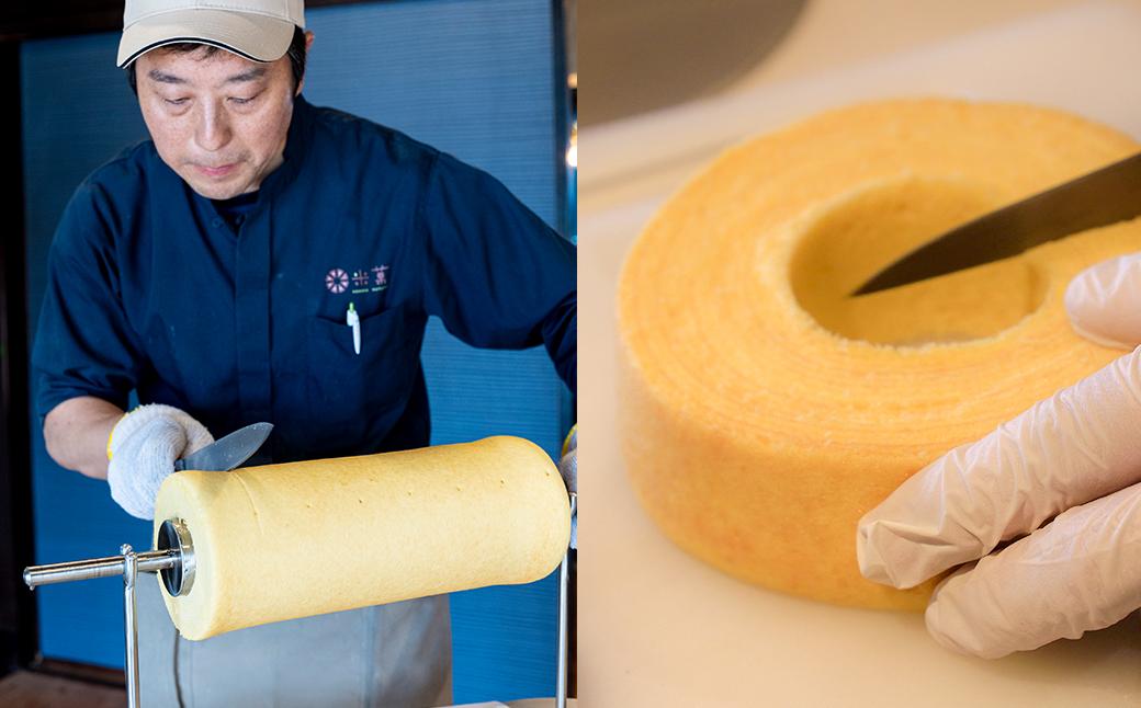 米菓バウム【ホール2】 常温発送 プレーン ショコラ グルテンフリー 米粉 米粉菓子 小麦不使用 バウムクーヘン しっとりなめらか 優しい甘さ[1323]