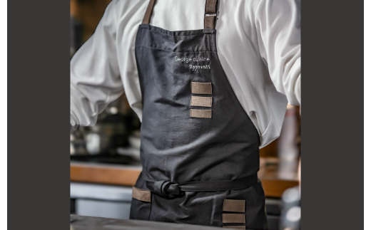 THE TABLIER（ザ・タブリエ）George cuisine×SEWING TAKEUCHI エプロン Chef 墨黒 [1228]