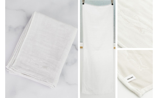 [こなゆき] 3重ガーゼフェイスタオル グレー サメ柄(ワンポイント) 白銀 [1167]