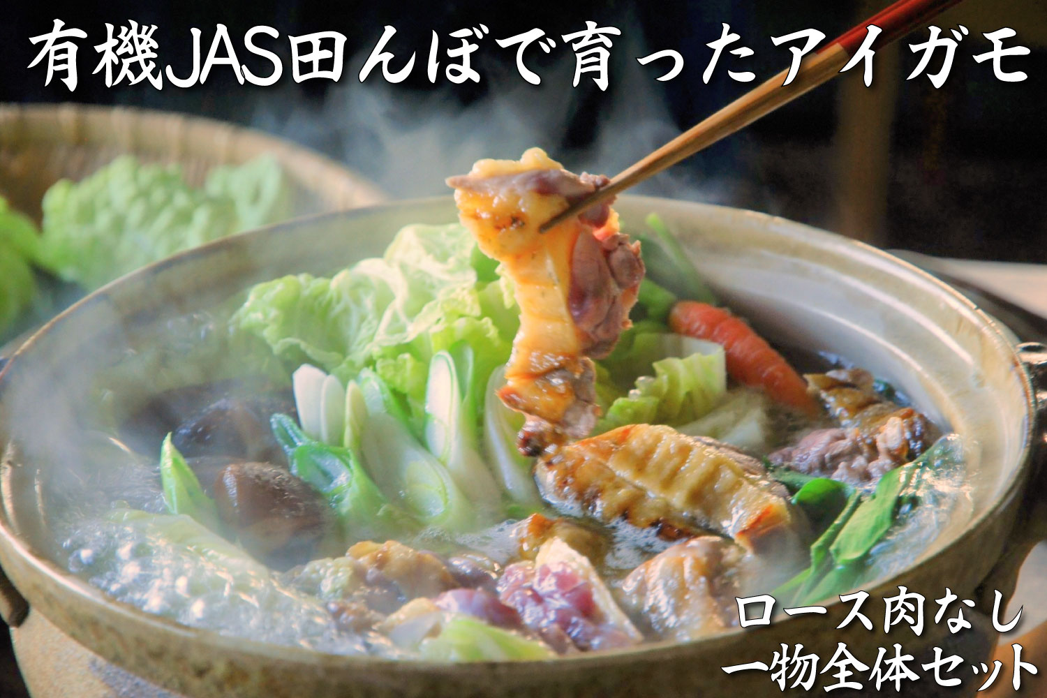 【若づる鴨】有機JAS田んぼで育ったアイガモ一物全体セット（ロース肉なし）[1177]