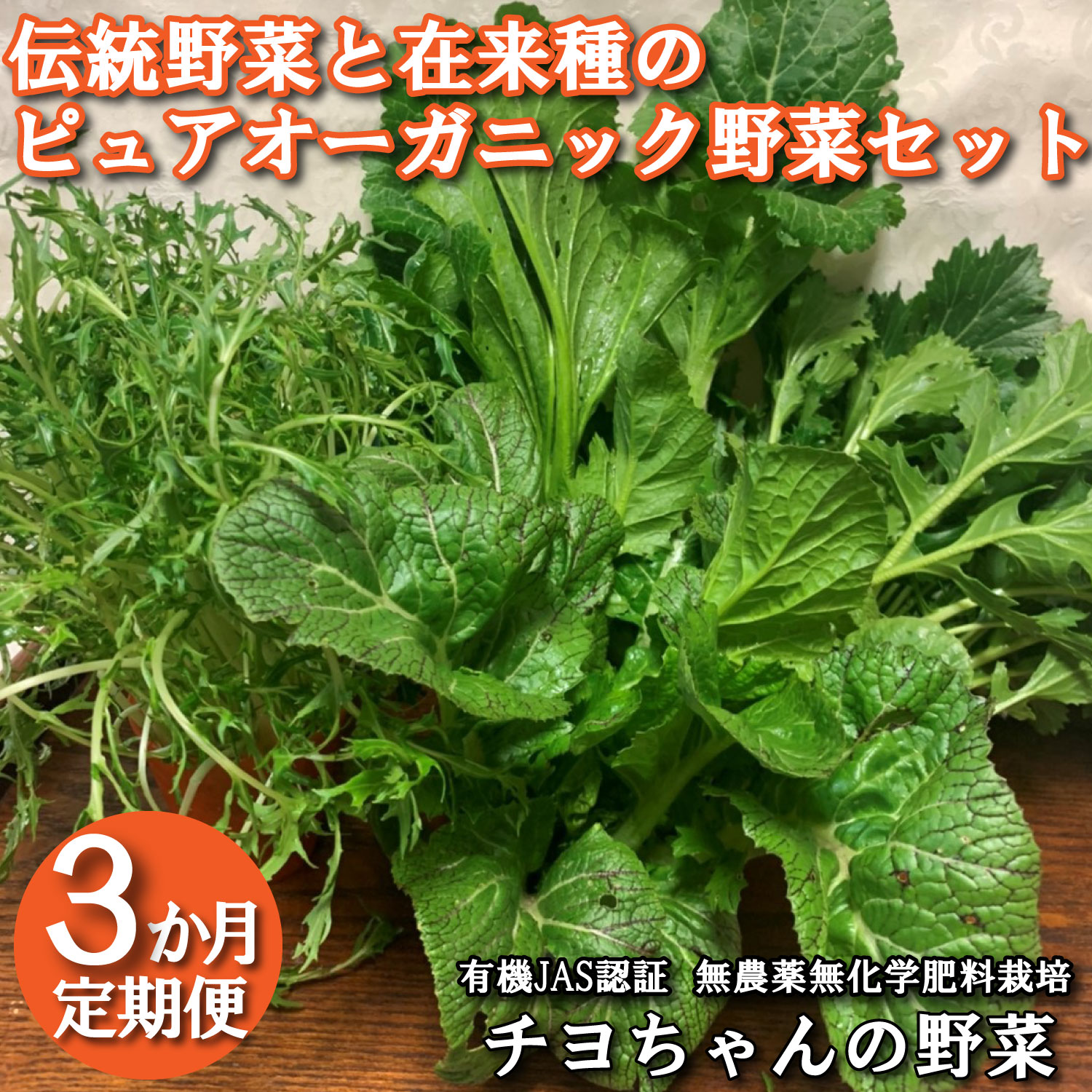 【季節限定】伝統野菜と在来種のピュアオーガニック野菜セット３か月定期便 [1182]