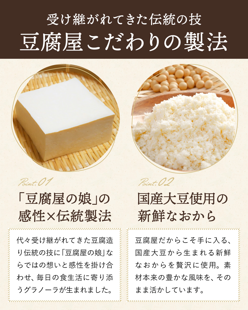 【豆腐屋の娘が造るシリーズ】おからグラノーラ（180ｇ）006TM01N.≪ふるさと納税3.0≫／朝食 グルメ お取り寄せ 国産 国産大豆 ドライフルーツ オートミール グラノーラ 国産大豆 伝統製法 大豆 おから 米粉 グルテンフリー 食物繊維 ナッツ ドライフルーツ