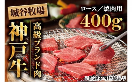 城谷牧場の神戸牛 ロース 焼肉 400g 国産牛 和牛 神戸ビーフ バーベキュー BBQ 冷凍