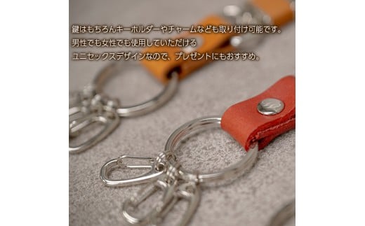 キーリング Andy 日本製 革製品 本革 レザー 手作り カラー：ブラウン