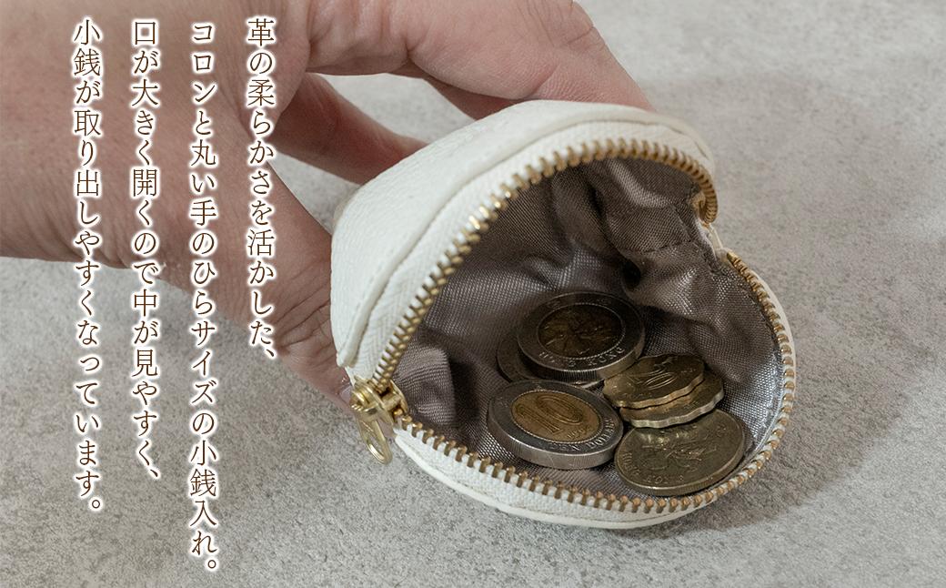 本革 ラウンドミニポーチ 日本製 レザー 革製品 小銭入れ コインケース 小物 収納 Liete vivid ブラック