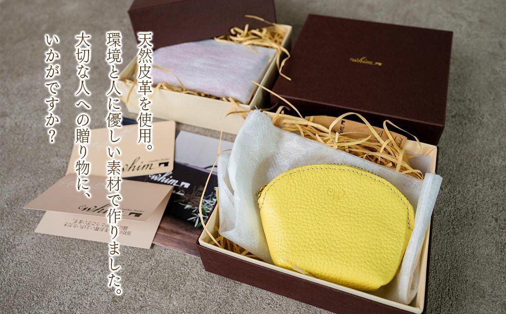 本革 ラウンドミニポーチ 日本製 レザー 革製品 小銭入れ コインケース 小物 収納 Liete vivid オレンジ