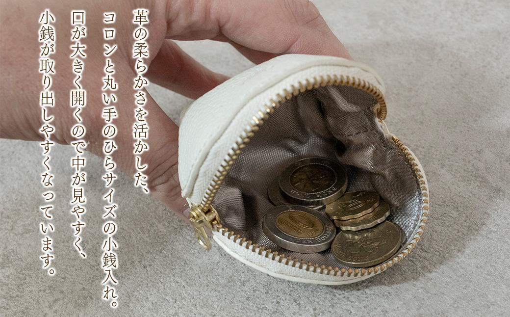 本革 ラウンドミニポーチ 日本製 レザー 革製品 小銭入れ コインケース 小物 収納 Liete vivid イエロー