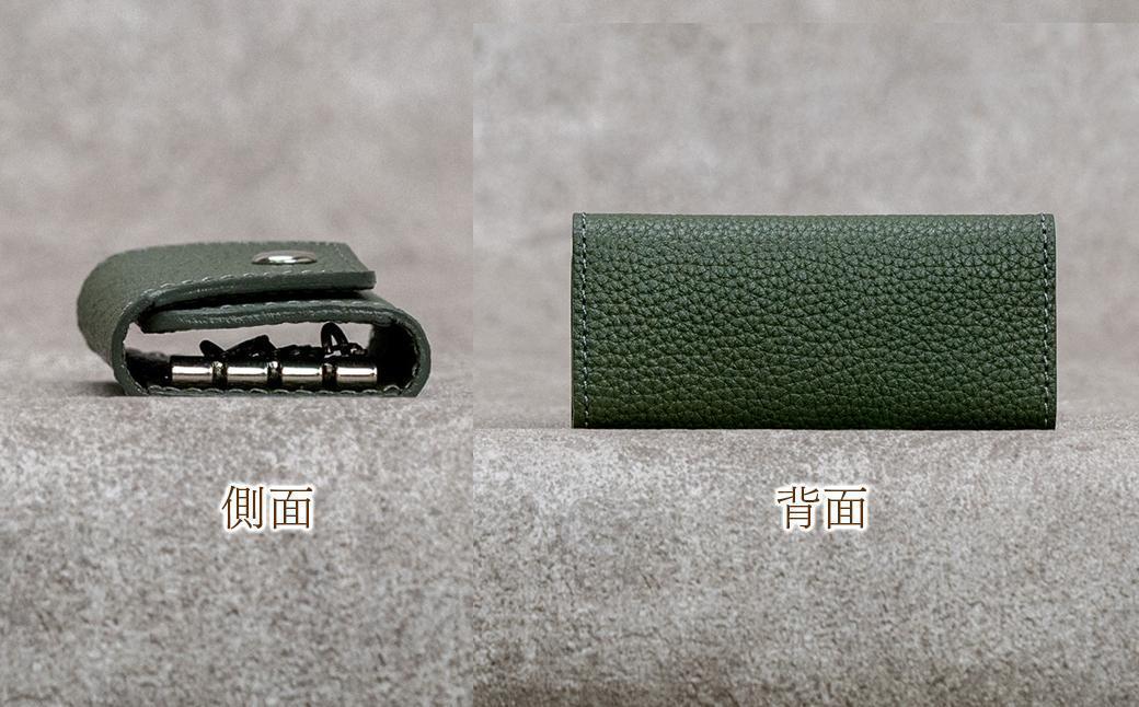 本革 スリムキーケース３連 日本製 革製品 レザー コンパクト Liete vivid オリーブ