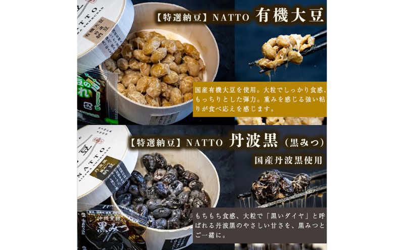 納豆 NATTO 高級国産納豆6種食べ比べセット 6個入り なっとう 食べ比べ 国産 セット 高級 腸活 健康 食物繊維 腸内環境 黒みつ 黒大豆 鞍掛豆 もち麦 枝豆 ピスタチオ 福崎町 兵庫県